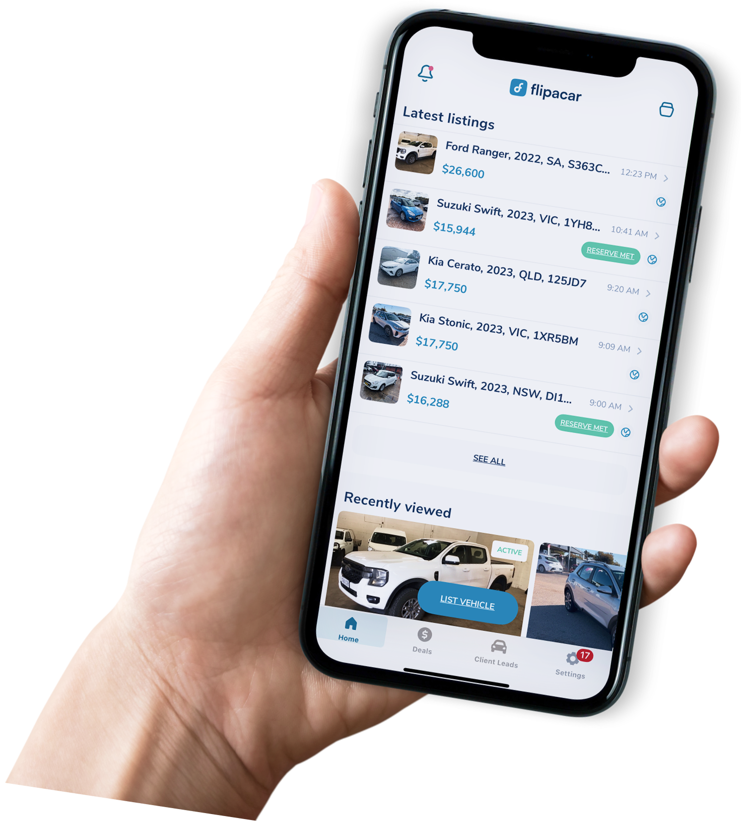 Flipacar app on mobile
