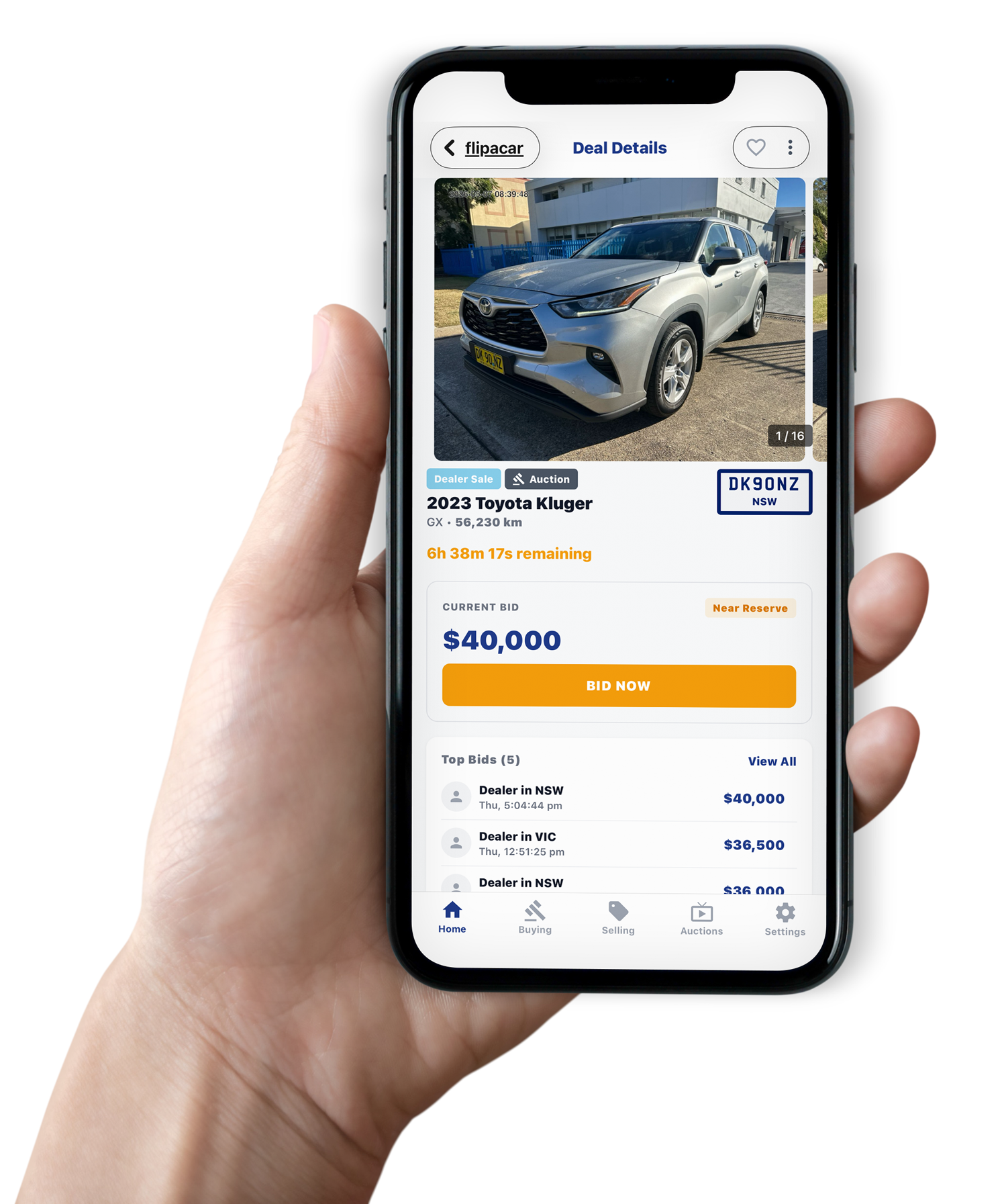 Flipacar app on mobile